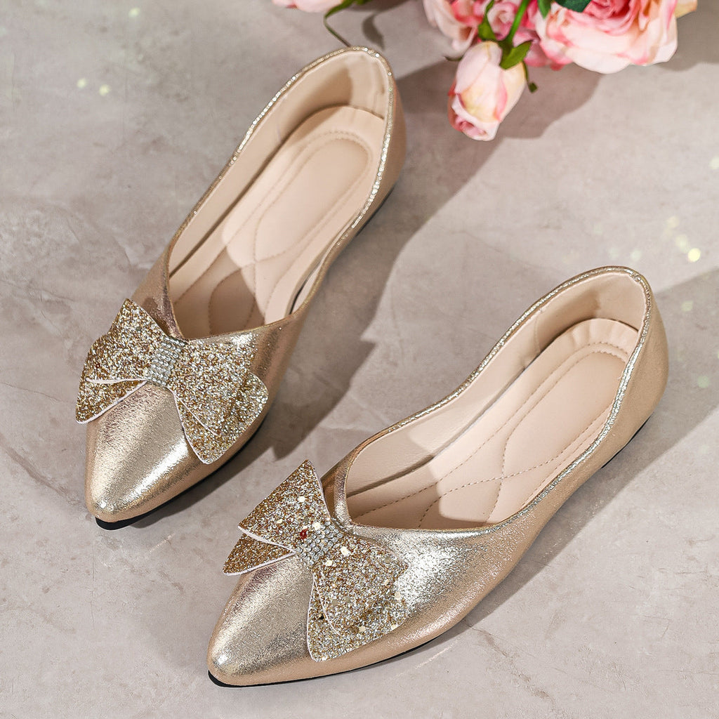 Bow Point Toe Slip-Ons