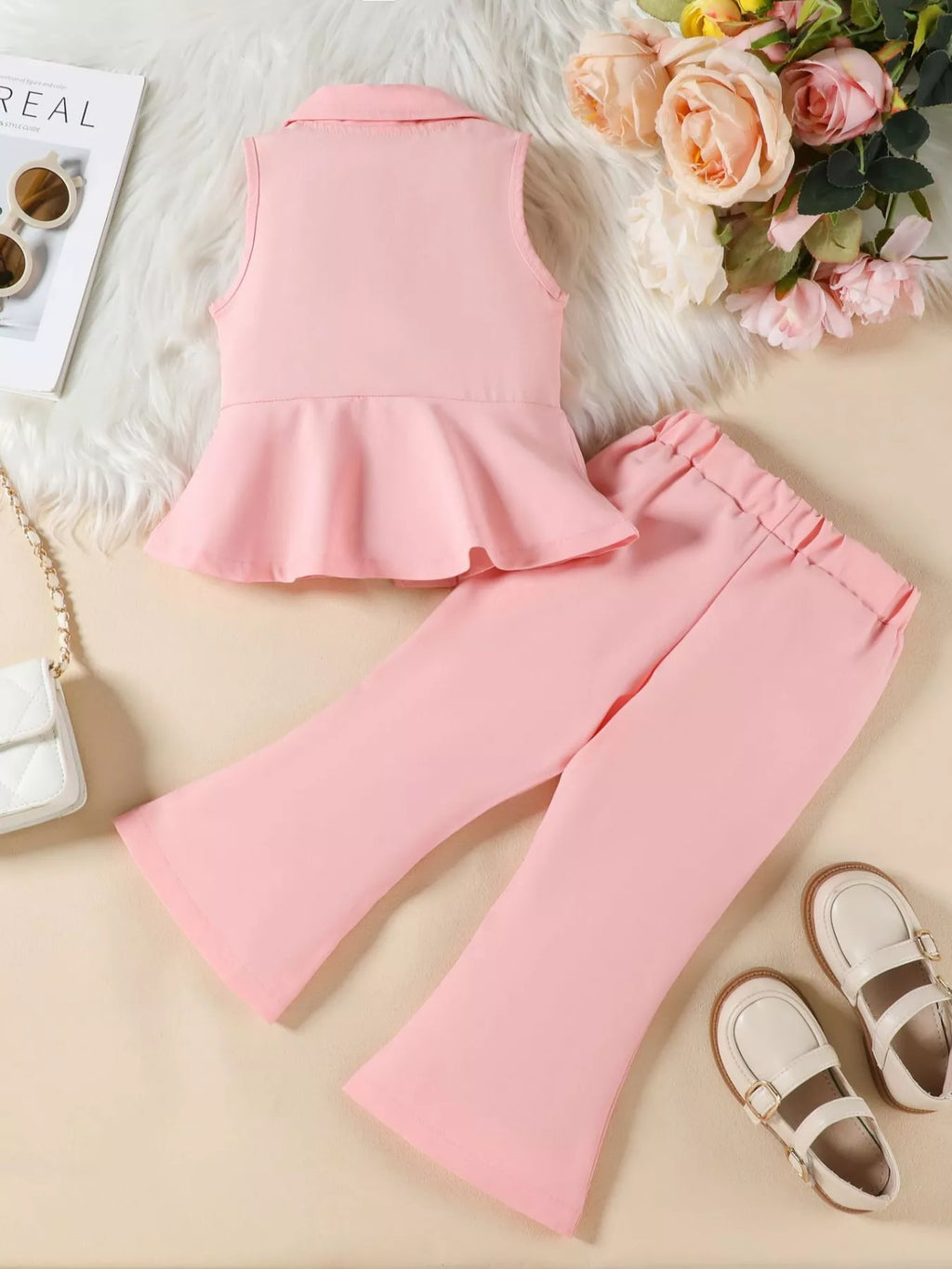 Sleeveless Blazer & Flare Pants Set