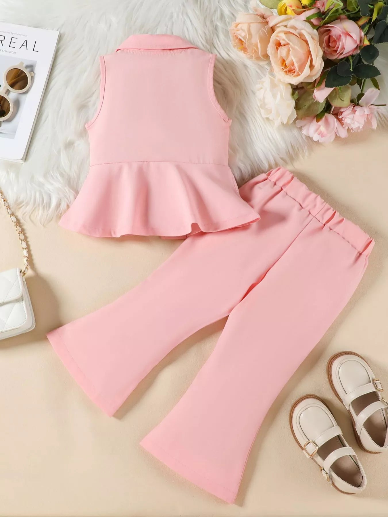 Sleeveless Blazer & Flare Pants Set