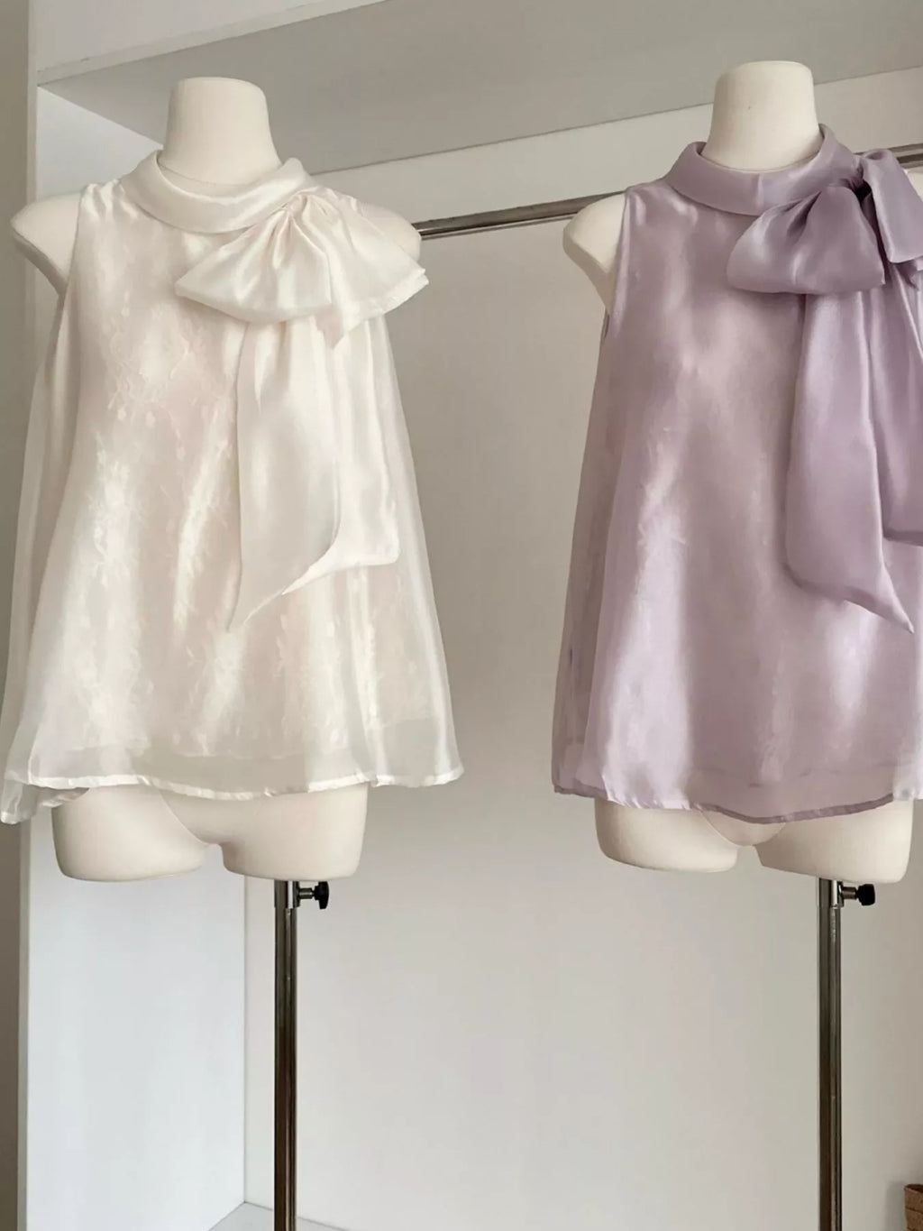 Bow Chiffon Sleeveless Top