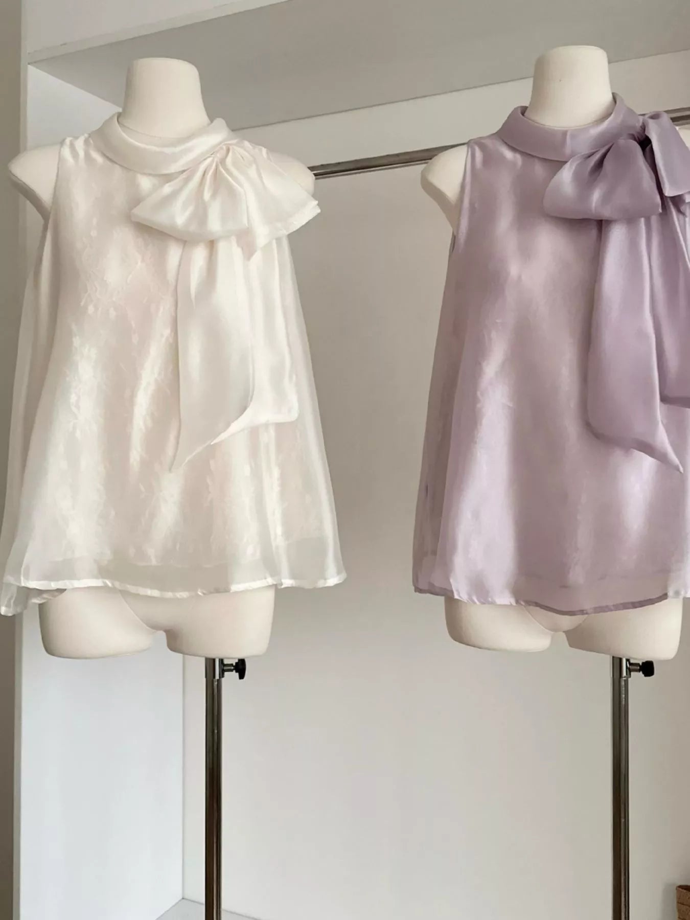 Bow Chiffon Sleeveless Top