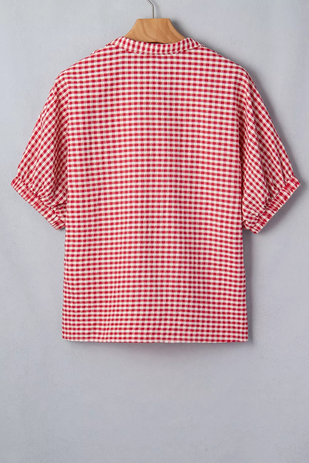 Gingham Half Sleeve Blouse