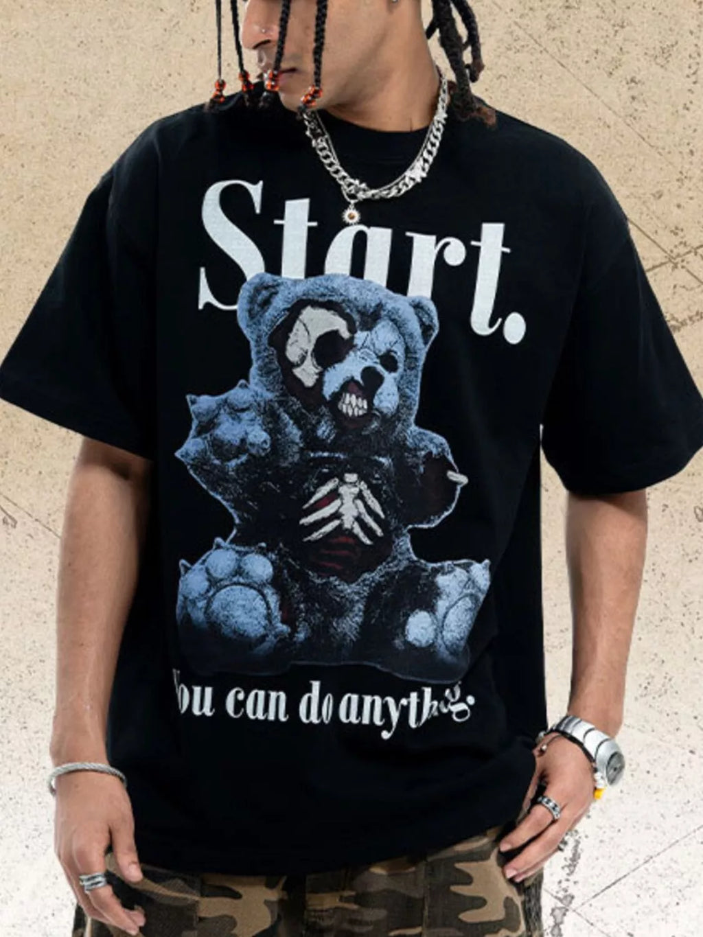 Men's Graphic Round Neck Oversized T-Shirt