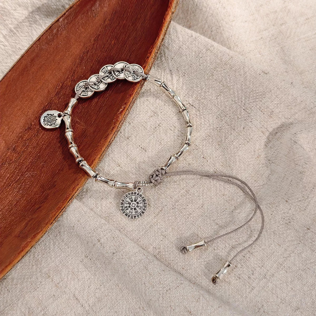 Silver Chain Adjustable Heart Charm Bracelet