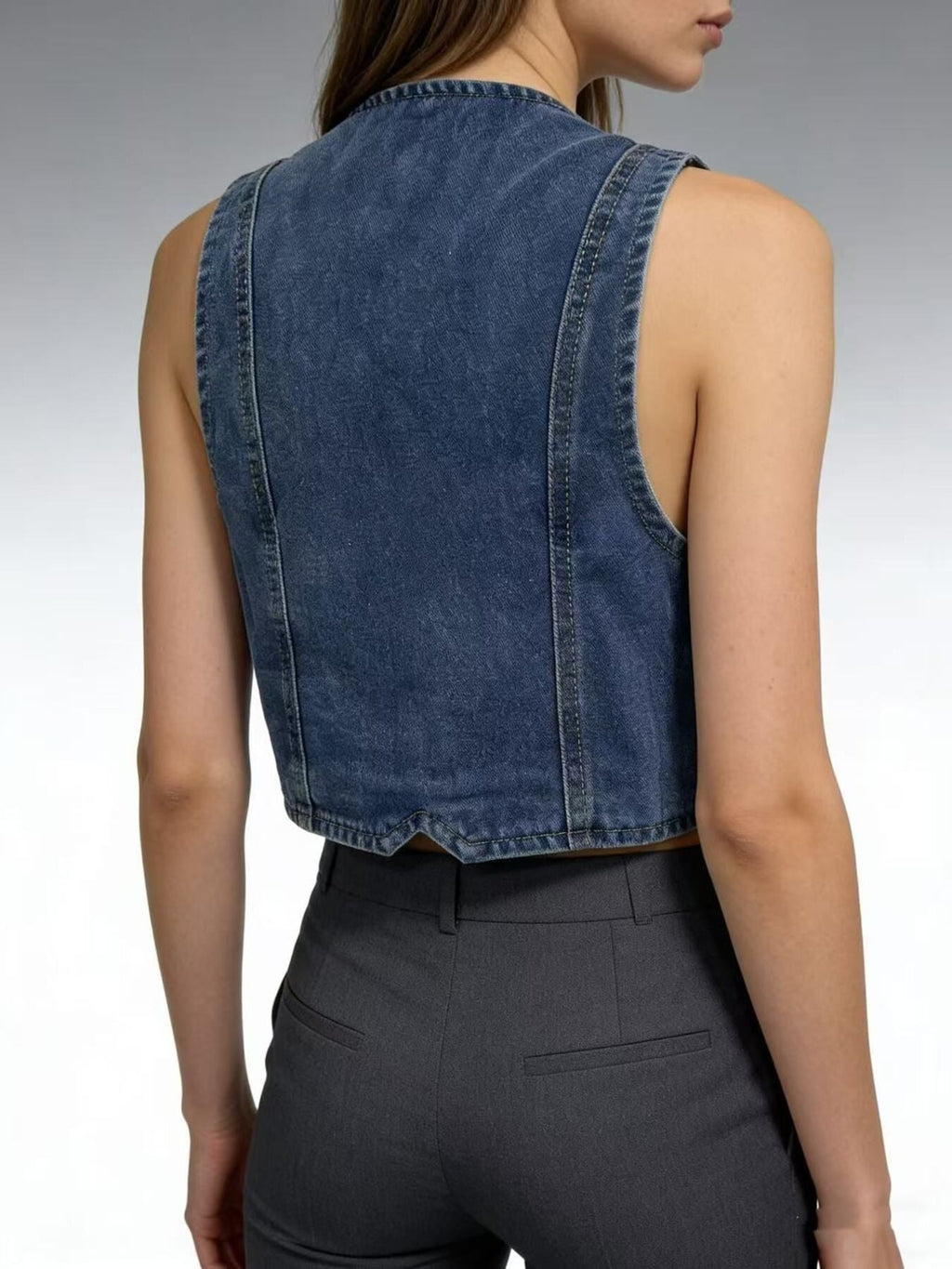 Button-Down Denim Vest