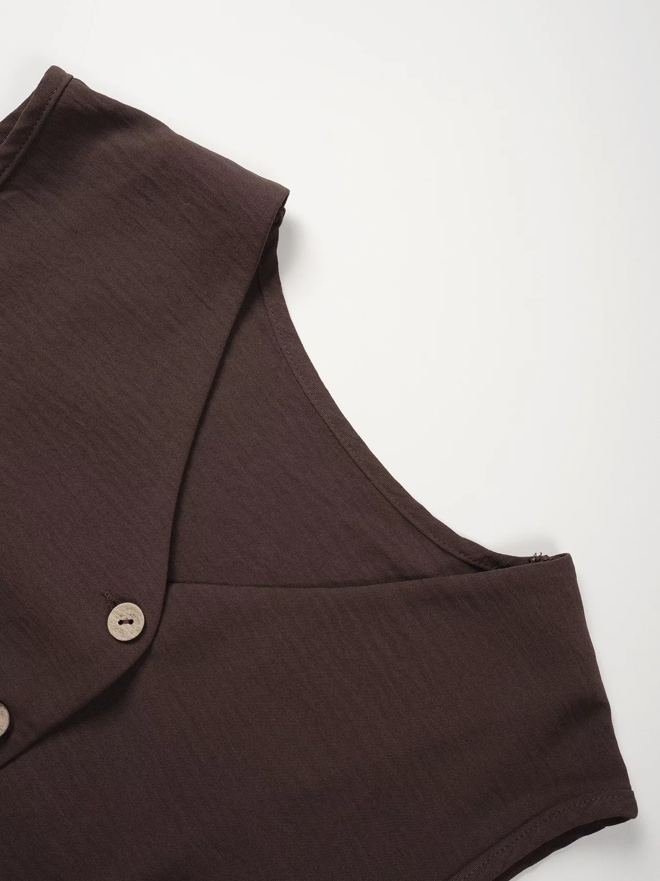 Button-Down Vest & Wide Leg Pants Set