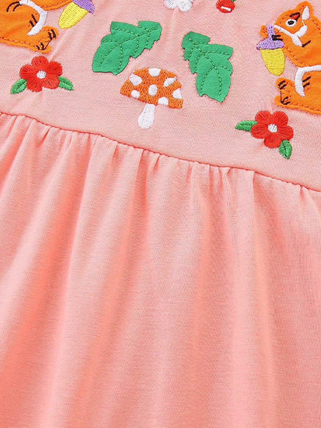 Children's Animal Embroidered Long Sleeve Dress
