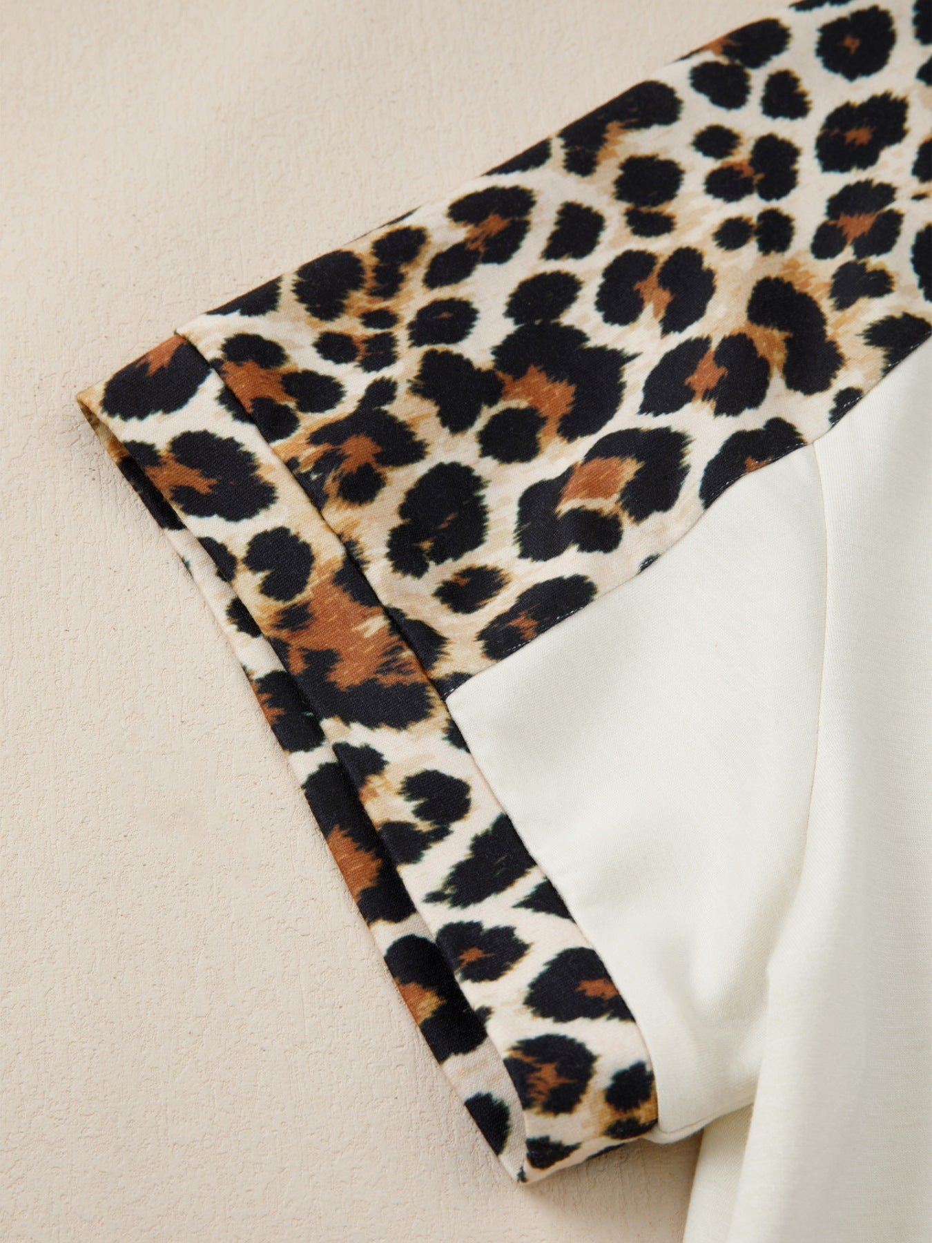 Leopard Print Raglan Sleeve Blouse
