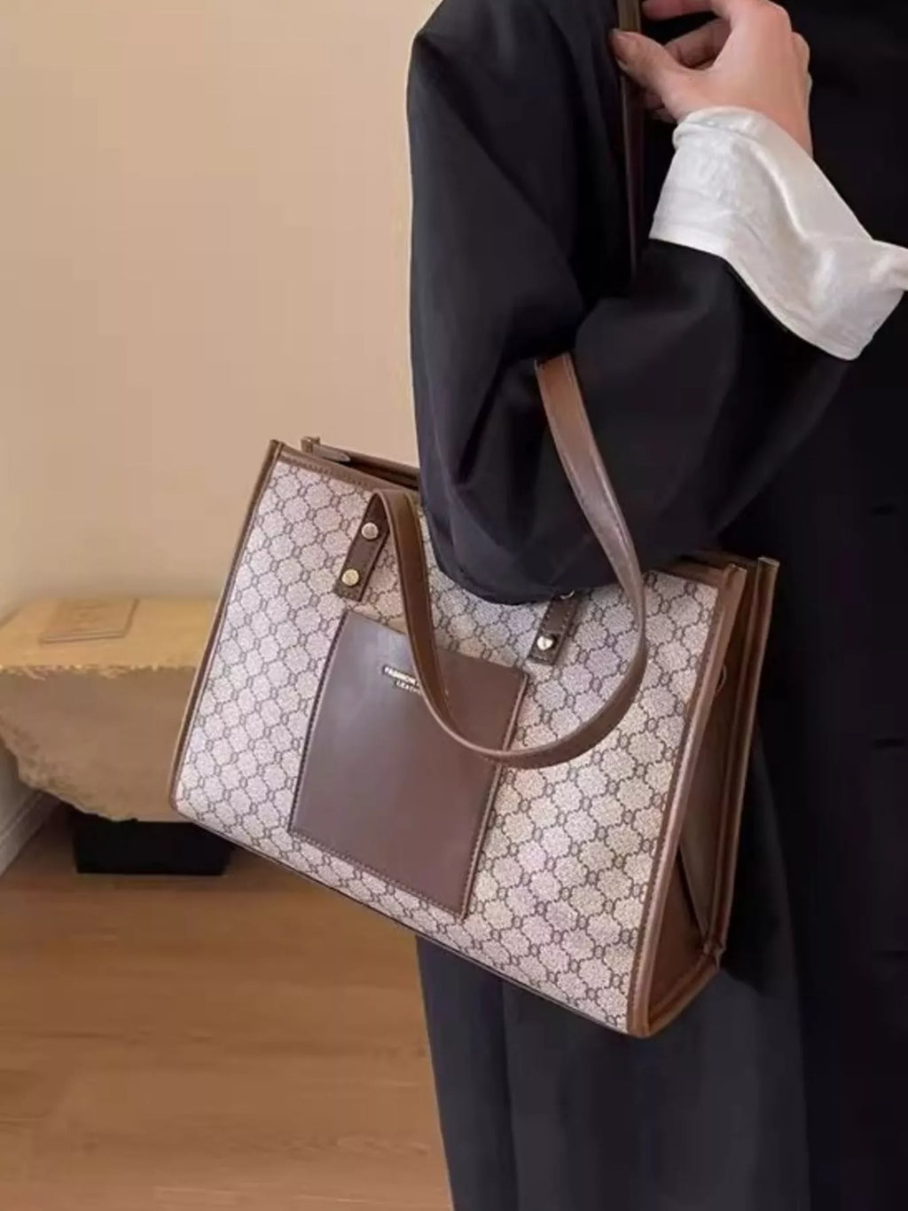 Patterned Tote Shoulder Bag
