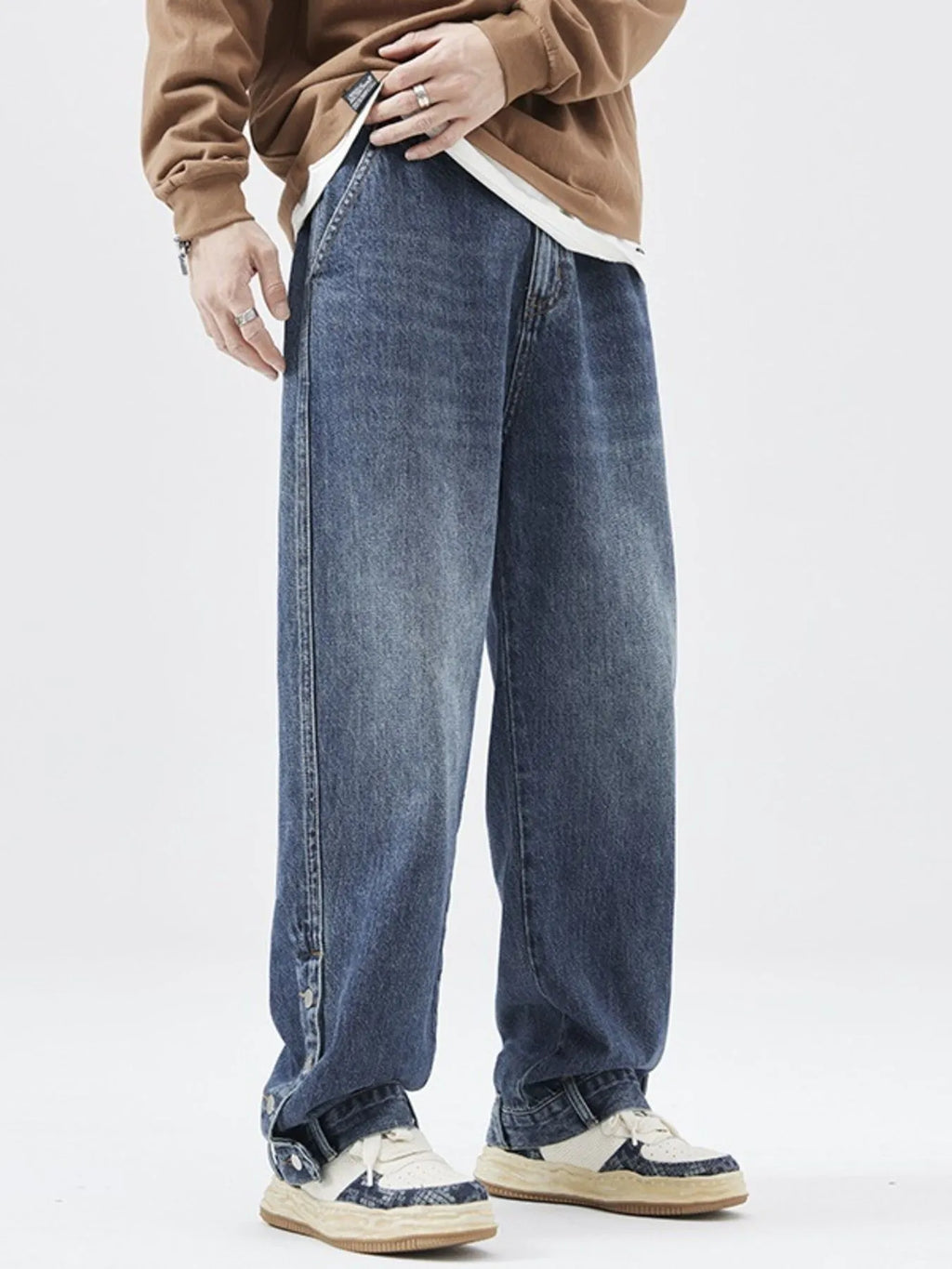 Men's Full Size Wide Leg Relaxed Fit Jeans Plus size