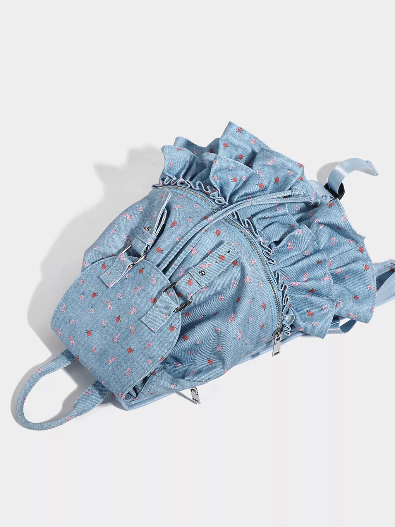 Floral Ruffle Backpack Bag