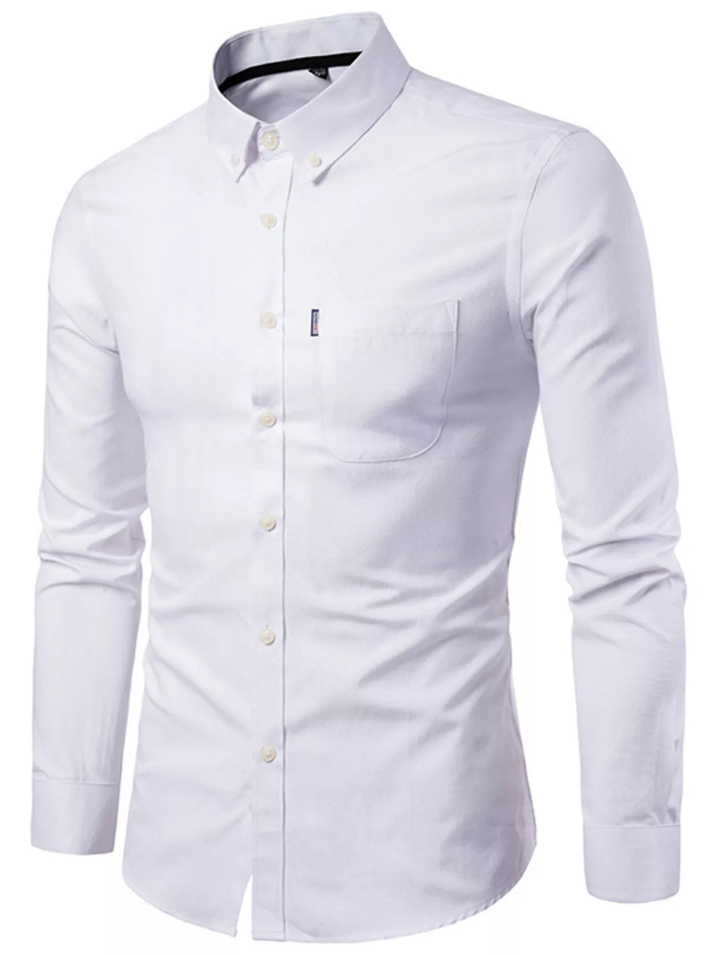 Men's Plus Size Slim Fit Long Sleeve Button-Down Shirt
