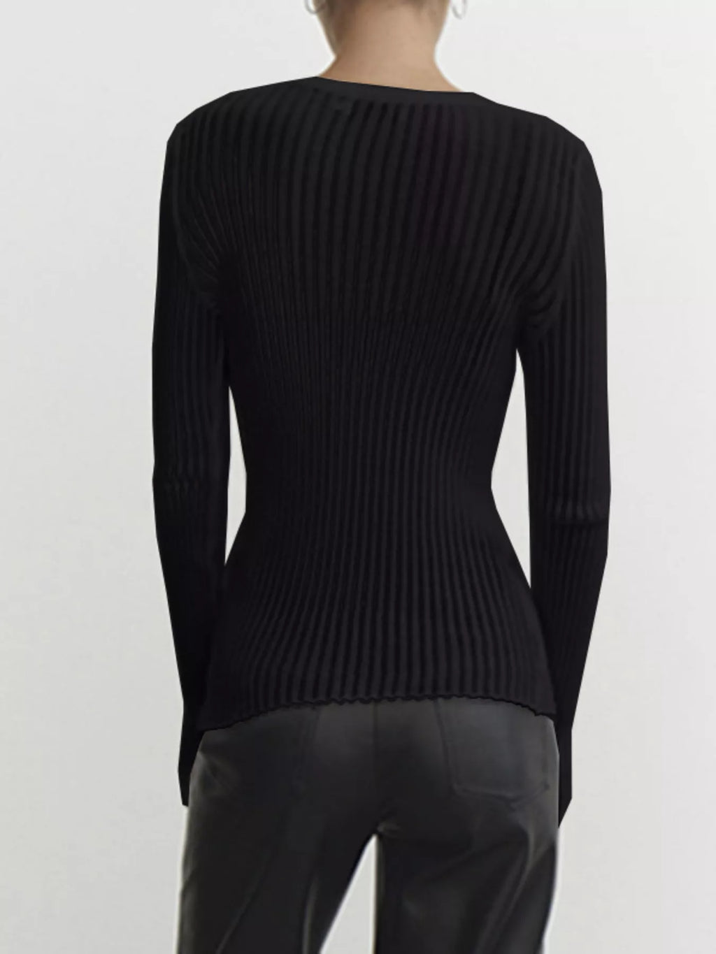 Ribbed Knit Long Sleeve Top