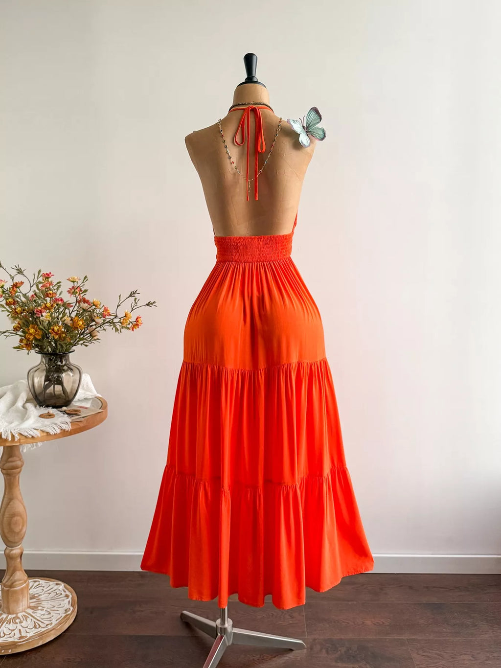 Halter Neck Tiered Dress