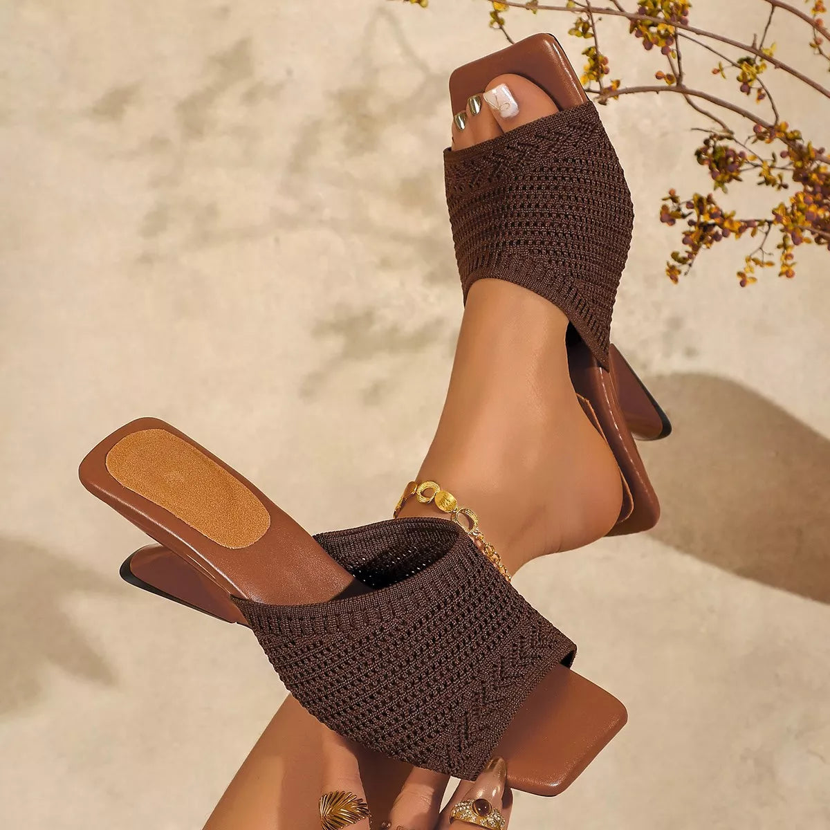 Open Toe Block Heels Sandals