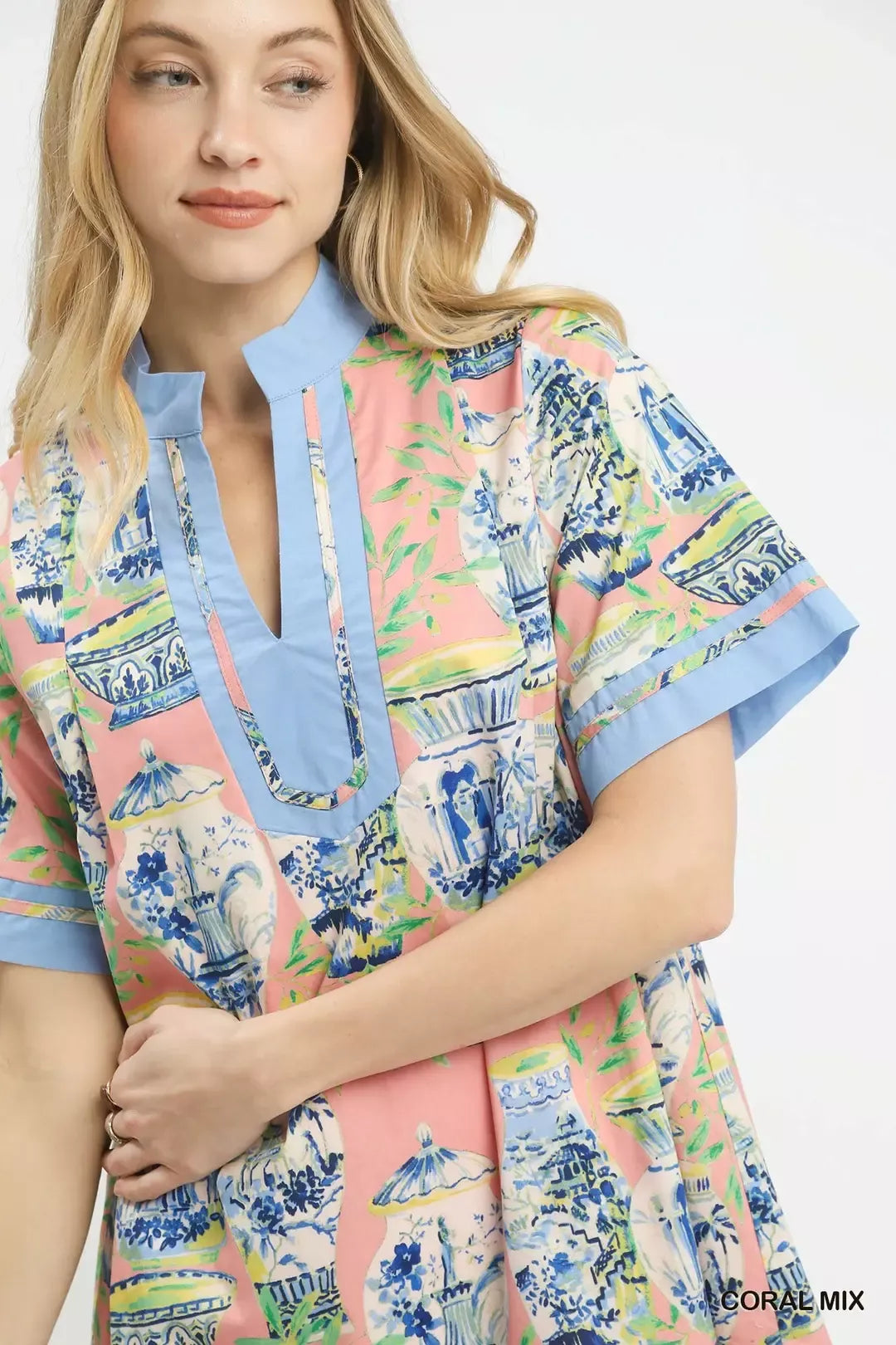 Umgee Mix Abstract Print Mini Dress