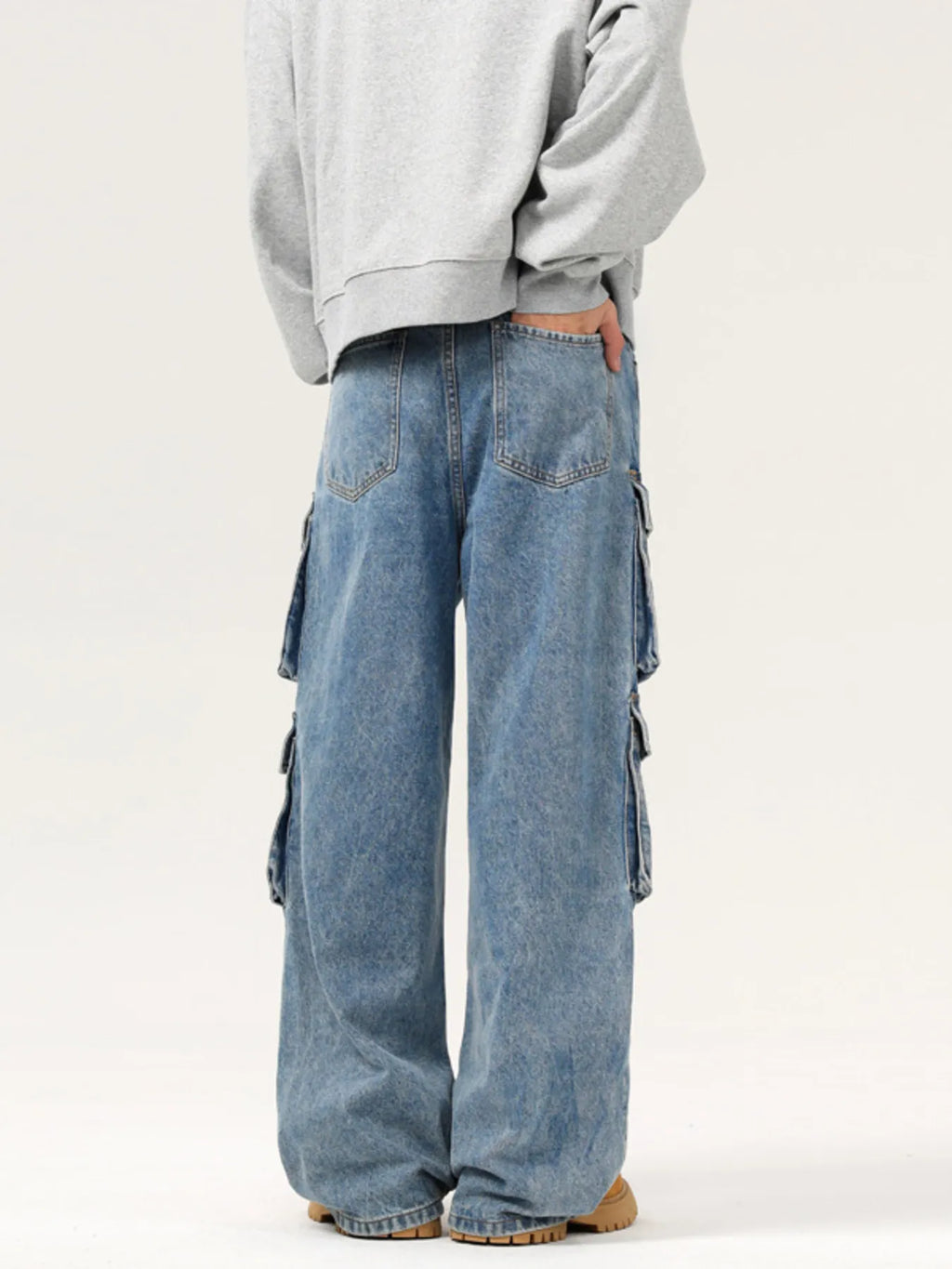 Men's Wash Multi-Pocket Cargo Jeans