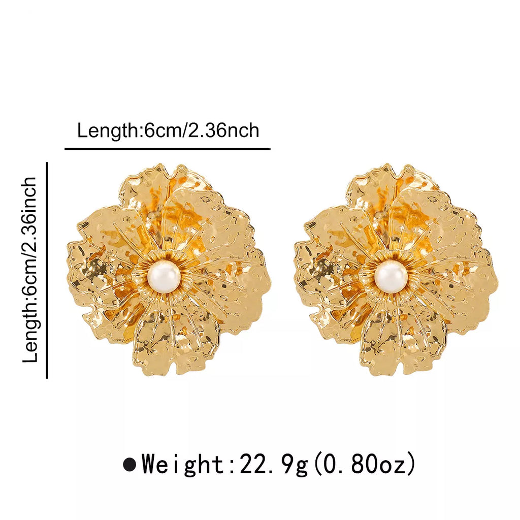 18K Gold-Plated Flower Earrings