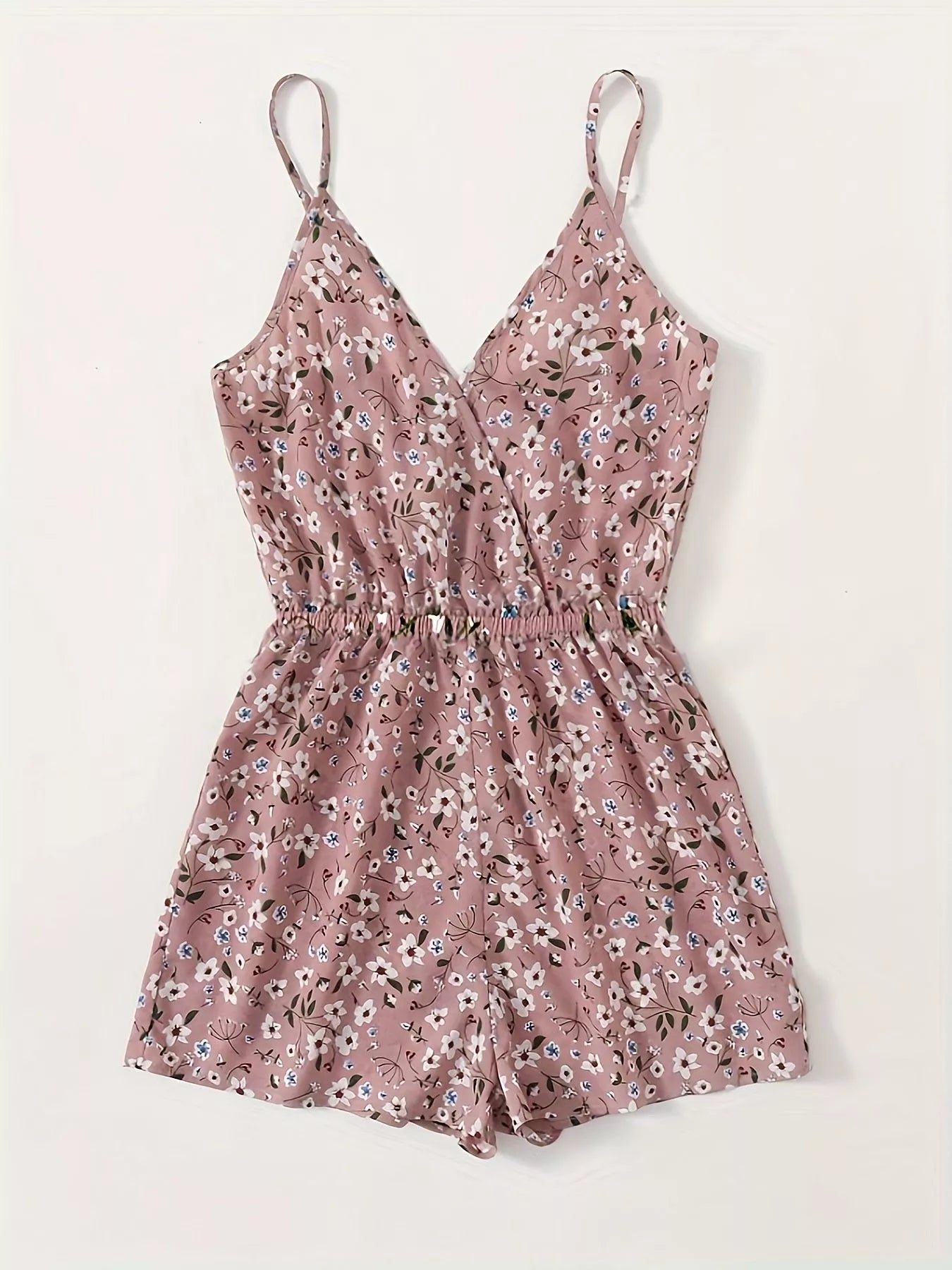 Floral Print Spaghetti Strap Romper