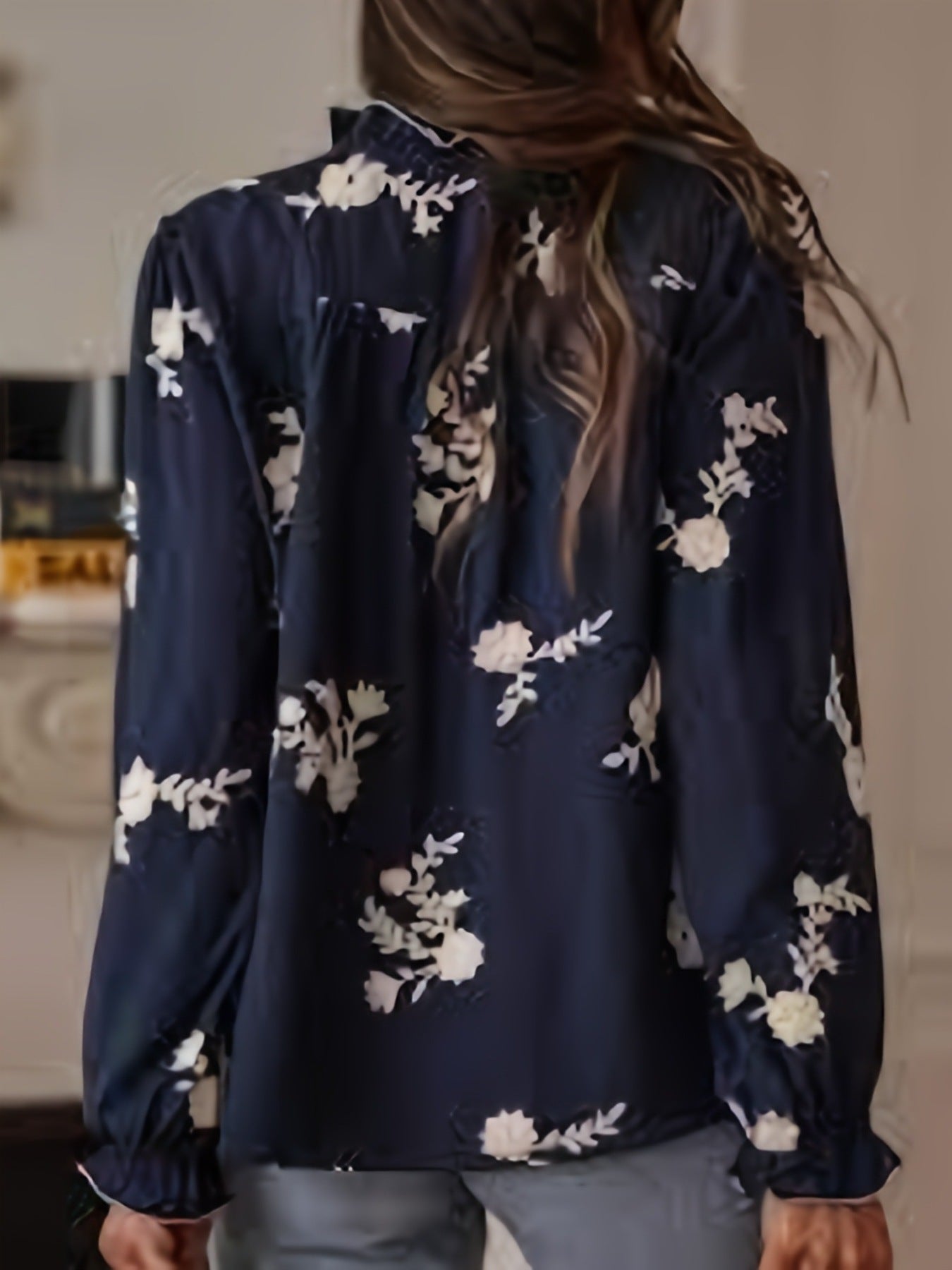 Floral Embroidered Button Down Shirt