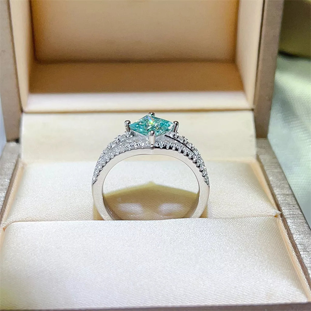 1 Carat Moissanite 925 Sterling Silver Ring