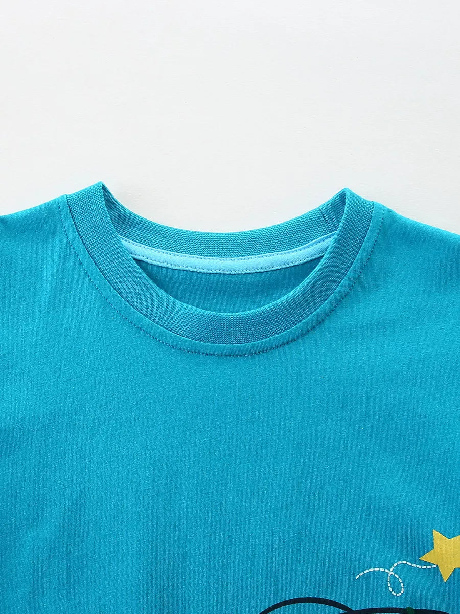 Kids' Rocket Graphic Round Neck T-Shirt