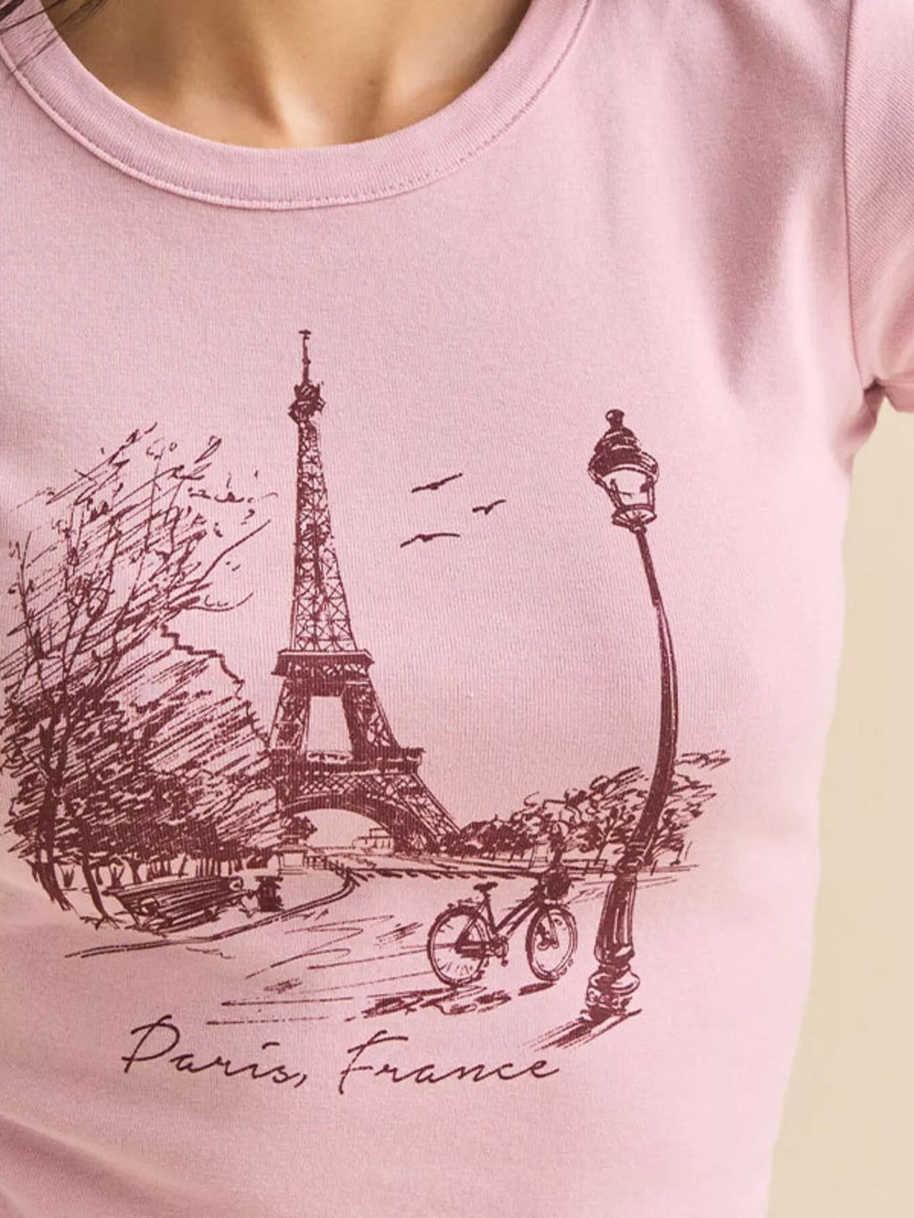 Graphic Round Neck Crop T-Shirt