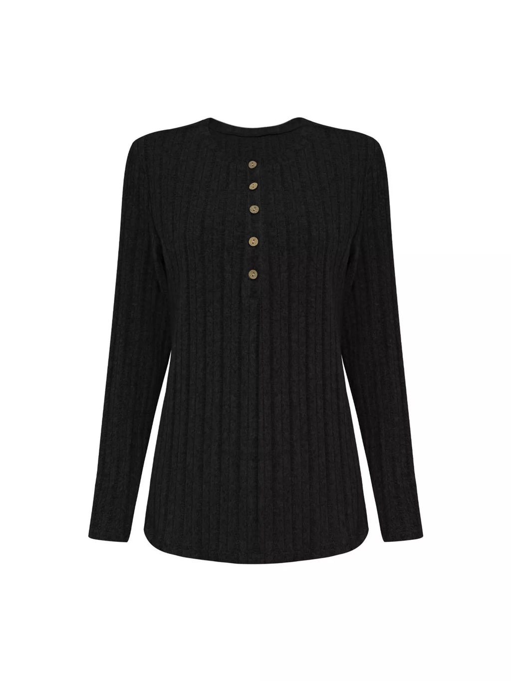 Plus Size Ribbed Knit Button-Front Top and Pants Set