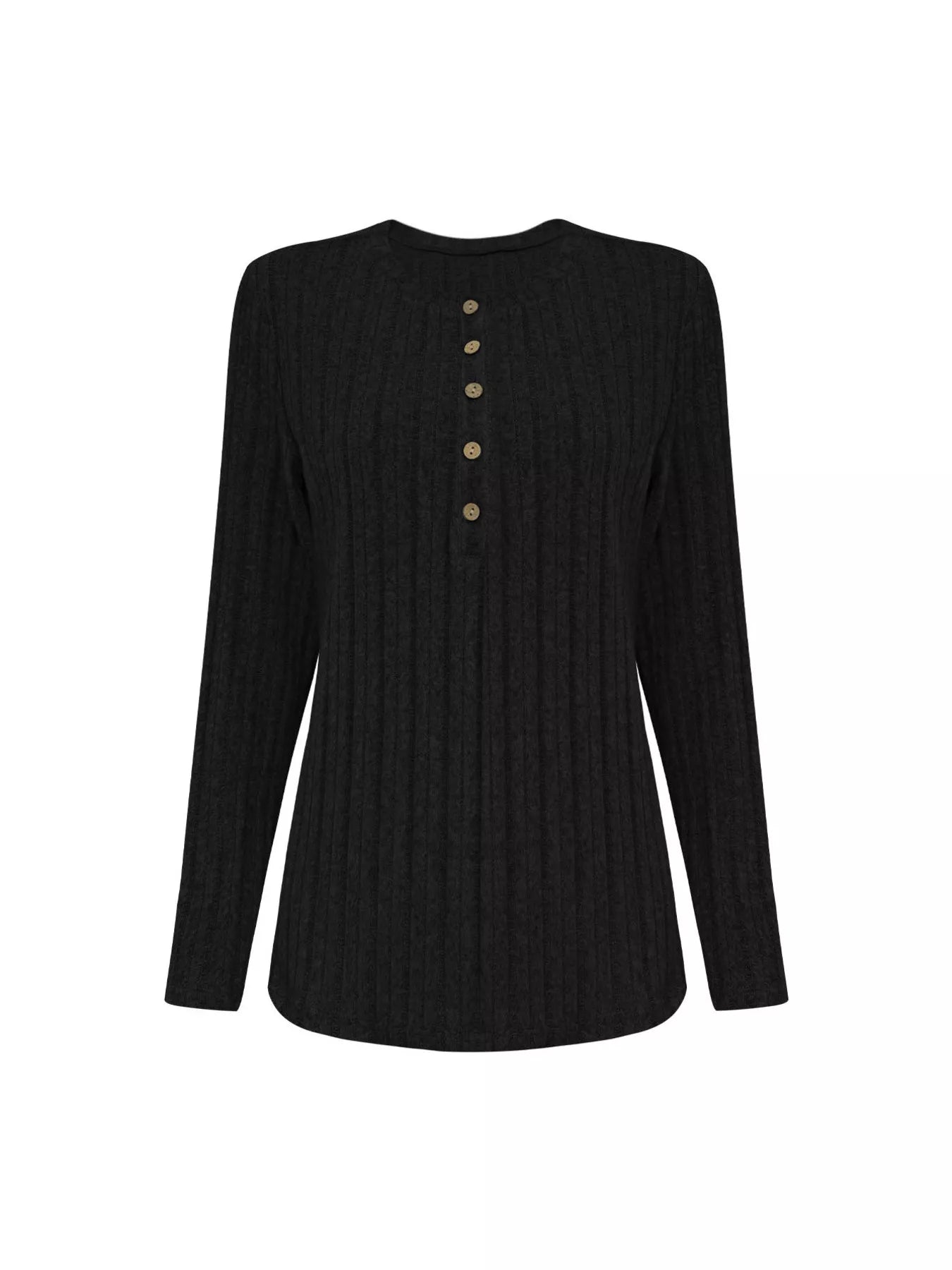 Plus Size Ribbed Knit Button-Front Top and Pants Set