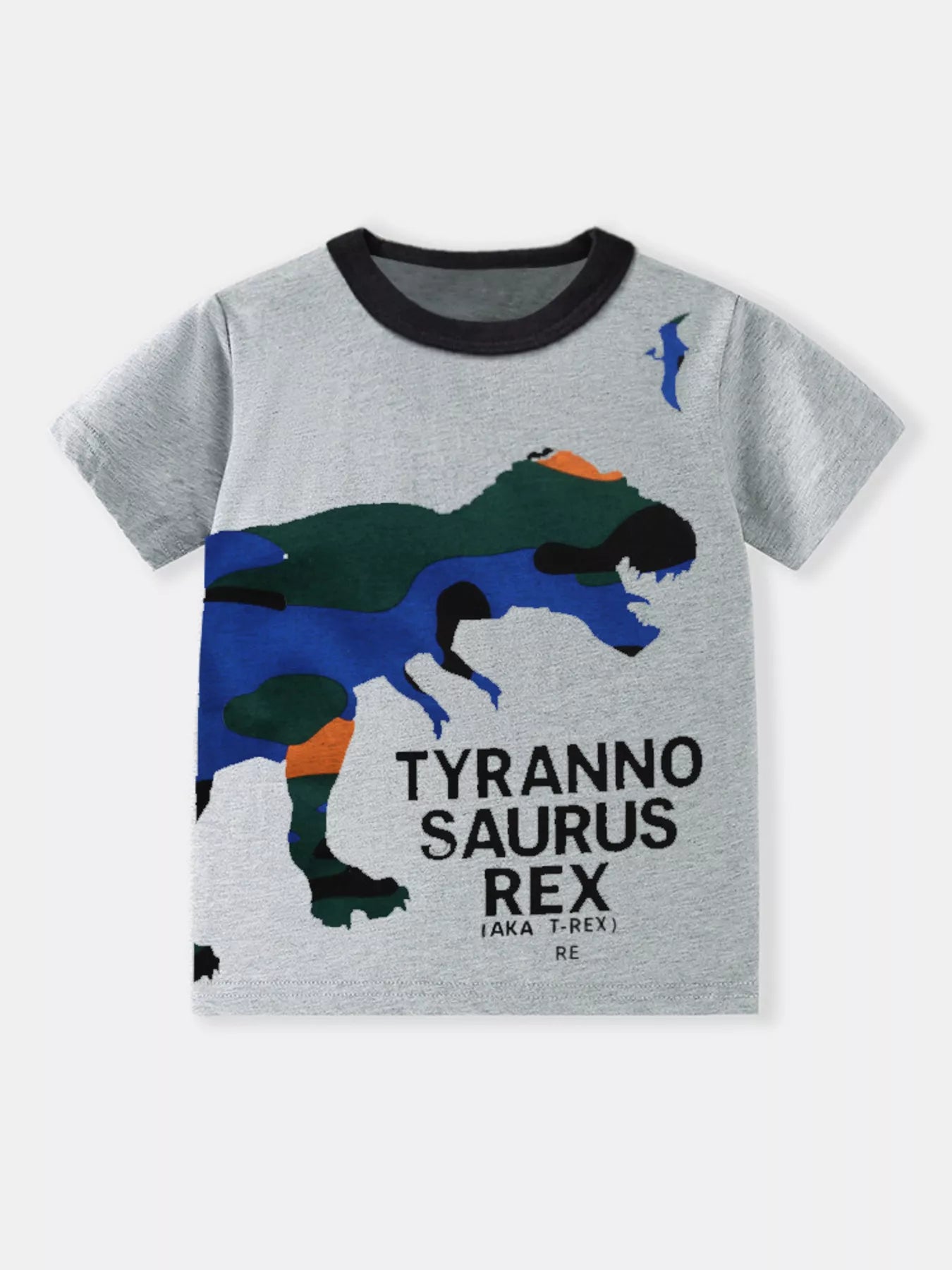 Children's Dinosaur Graphic Round Neck T-Shirt