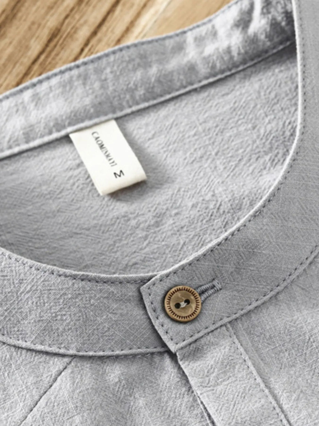 Men's Plus Size Short Sleeve Button Detail Blouse