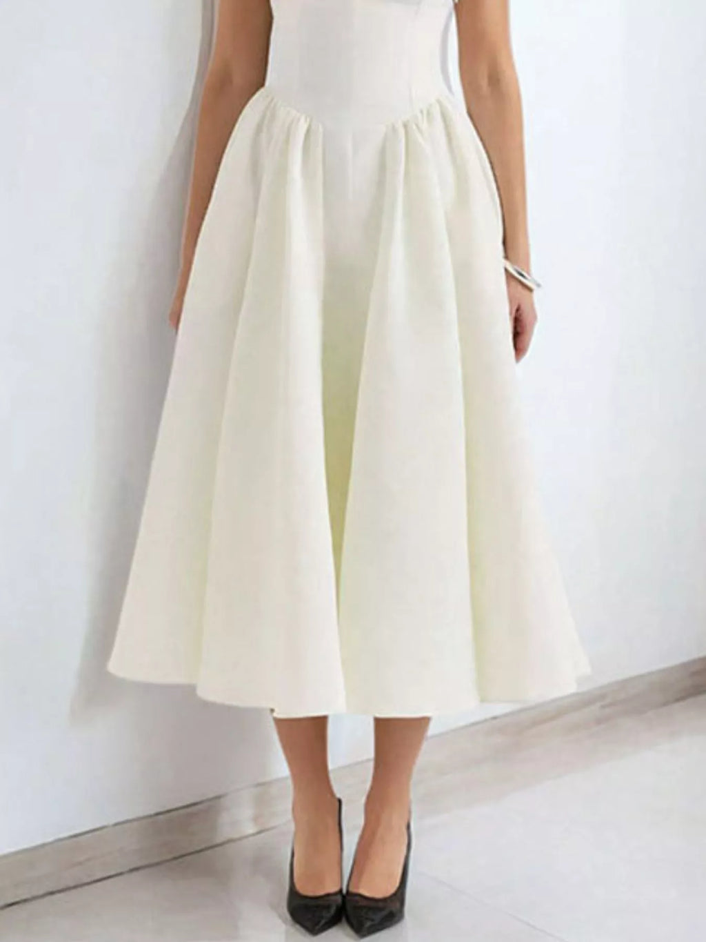 Cap Sleeve A-Line Midi Dress