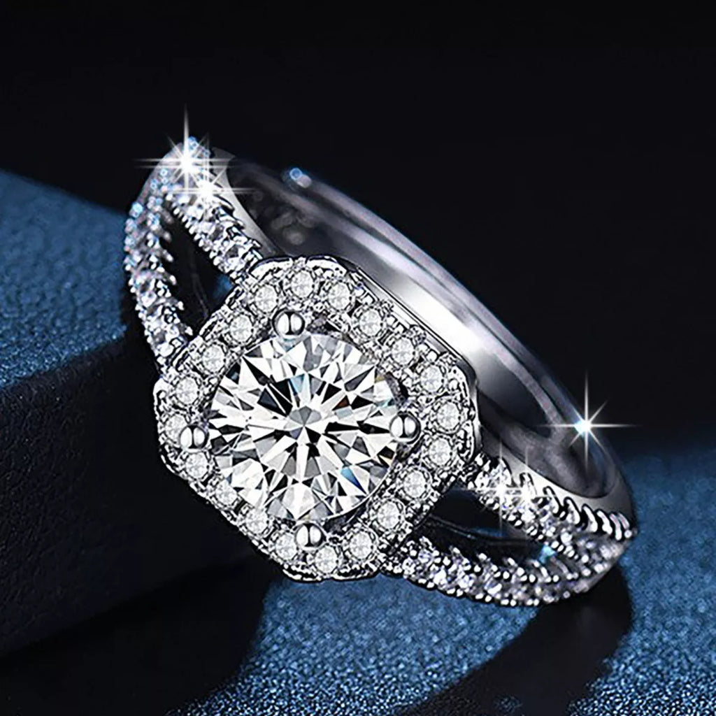 1 Carat Moissanite 925 Sterling Silver Ring