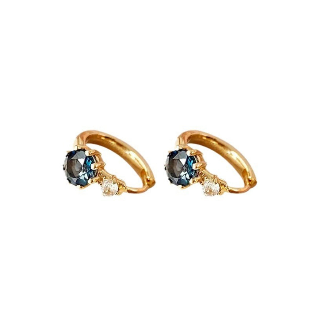 925 Sterling Silver Zircon Hoop Earrings