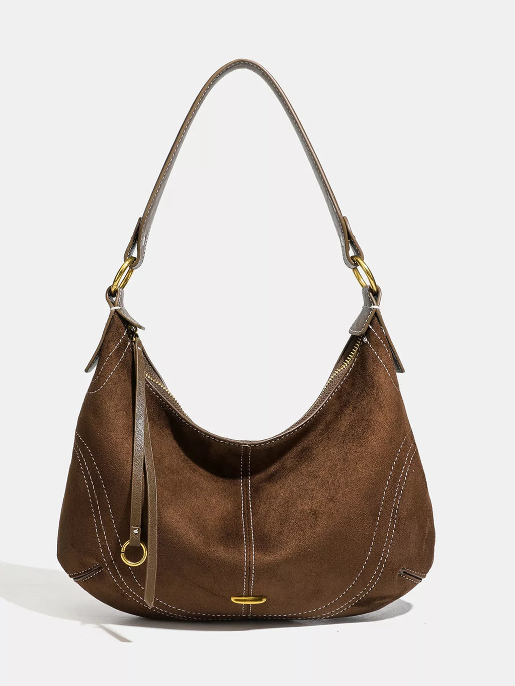Vintage Suede Hobo Shoulder Bag