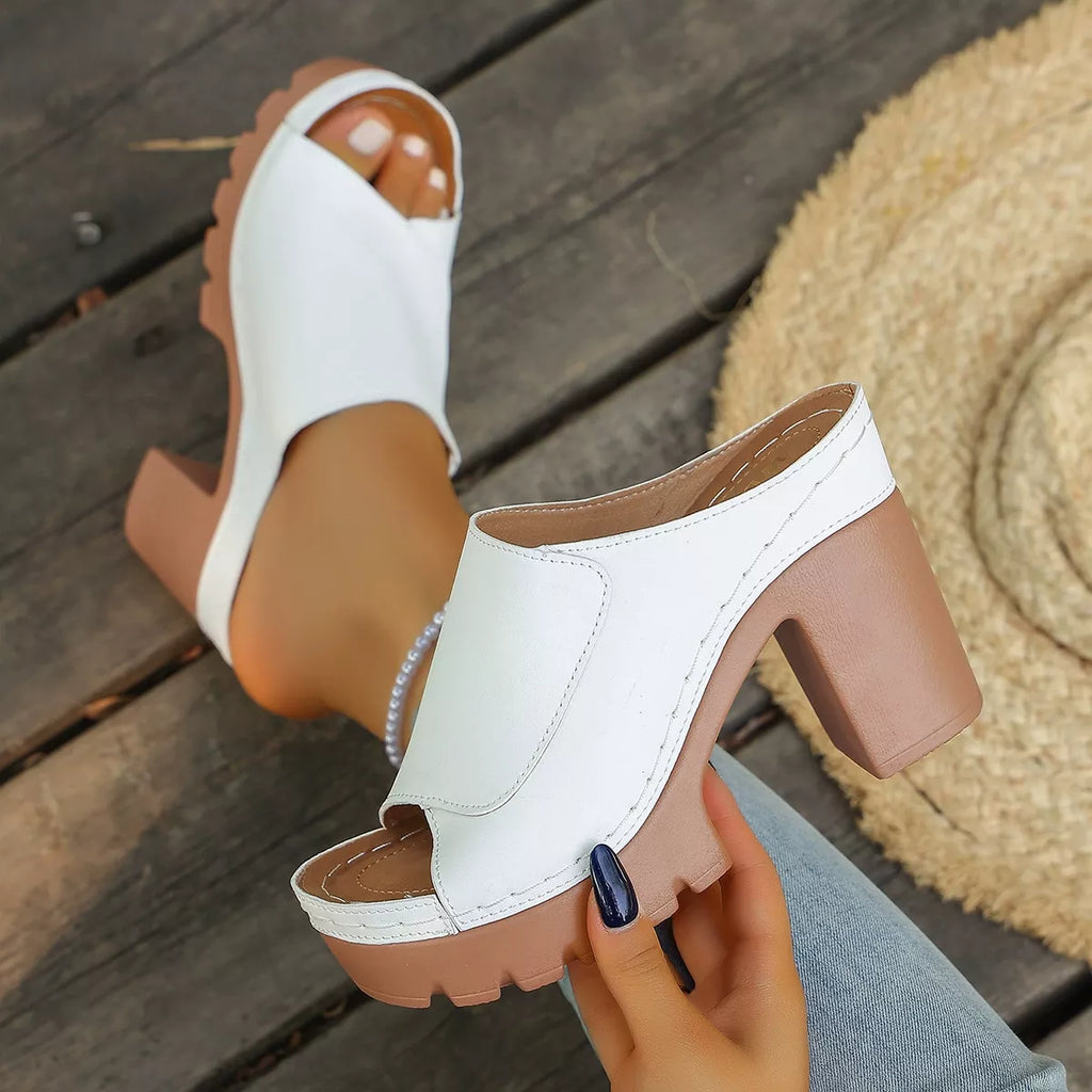 Open Toe Block Heels Sandals