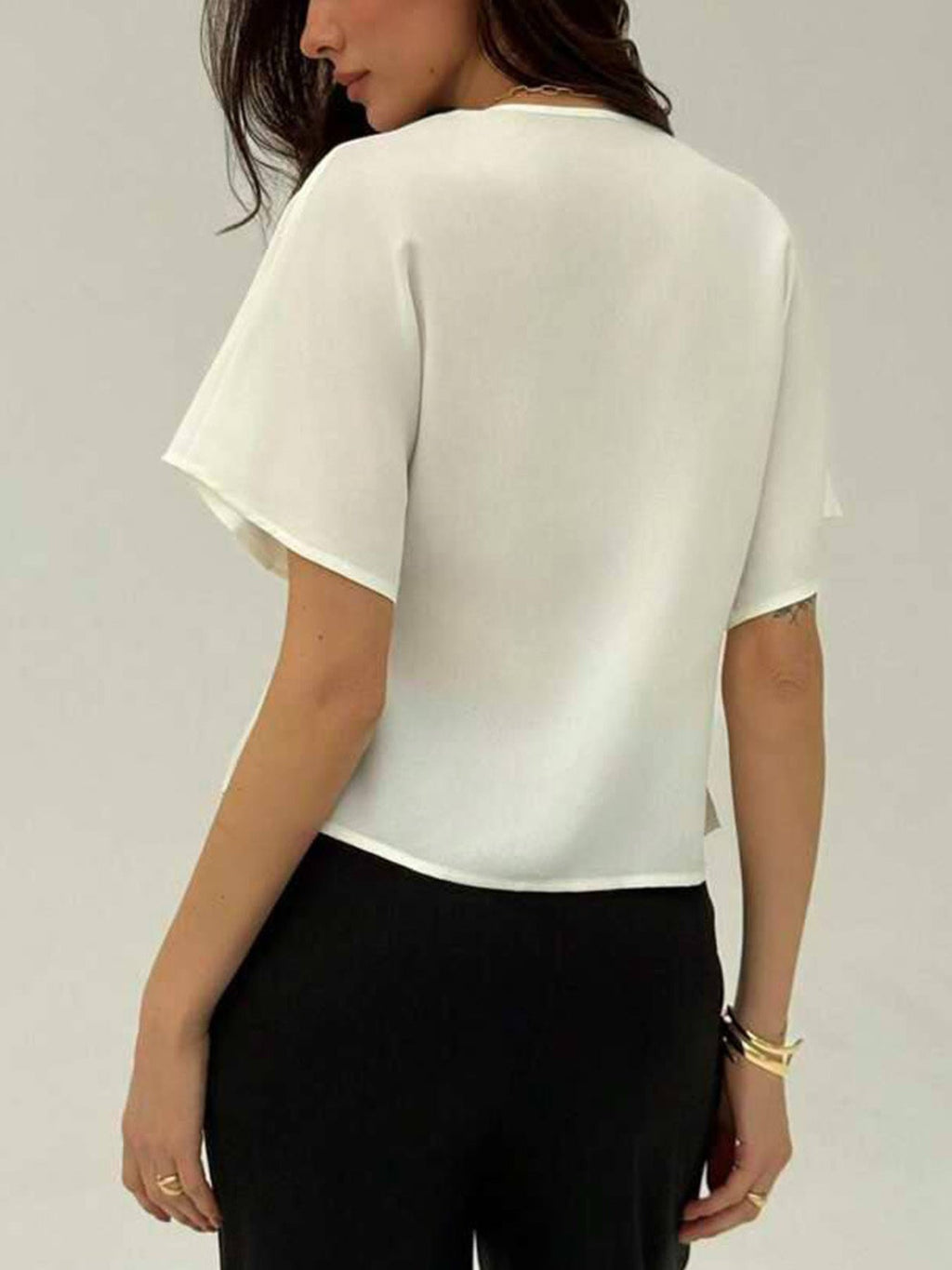 V-Neck Button-Down Shirt