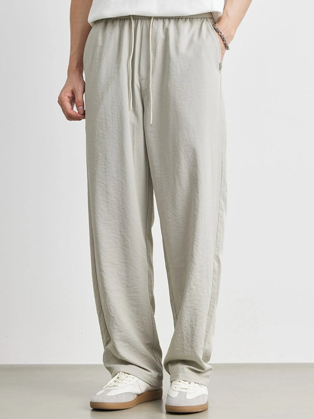 Men's Casual Drawstring Wide Leg Pants