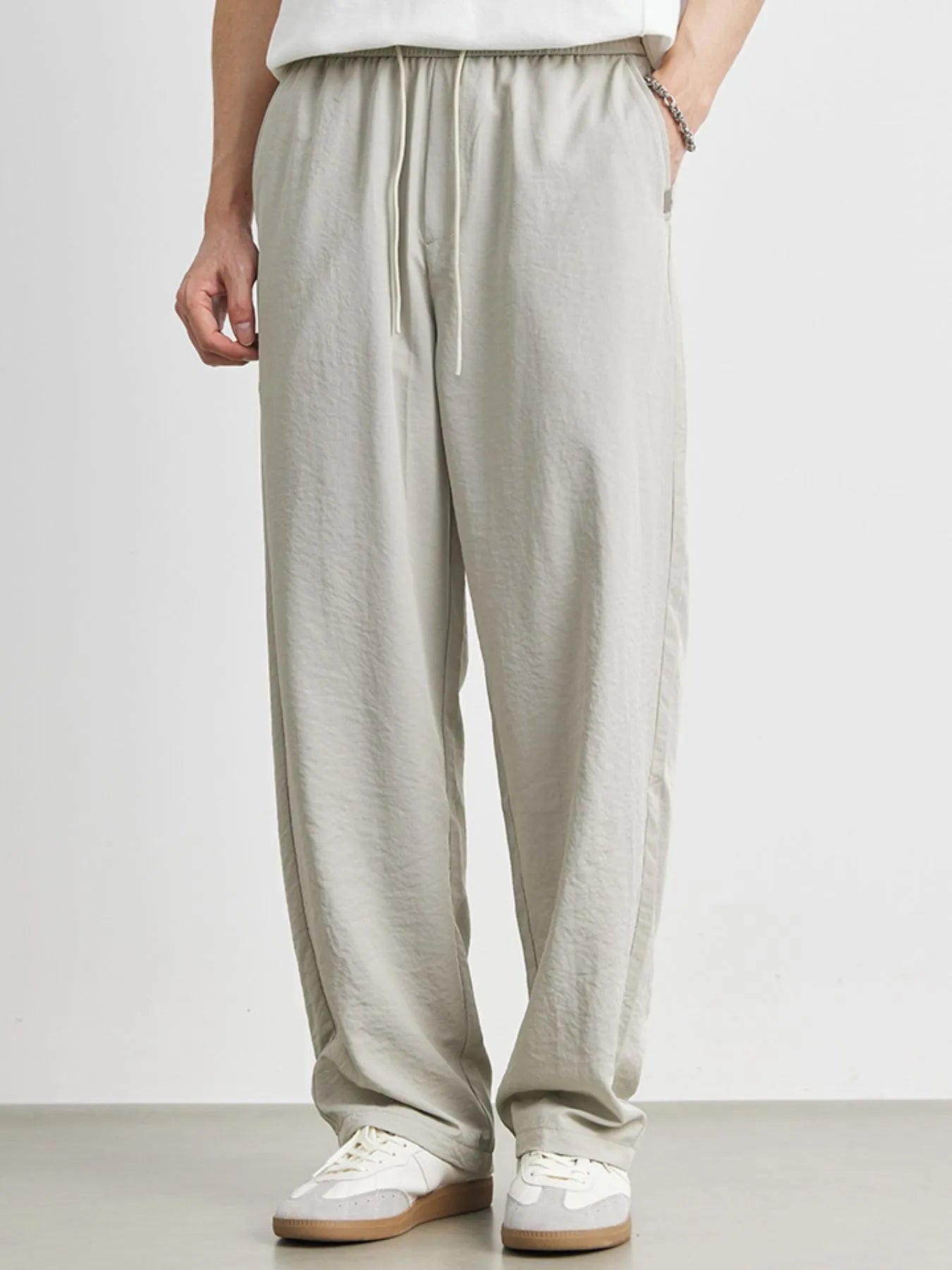 Men's Casual Drawstring Wide Leg Pants