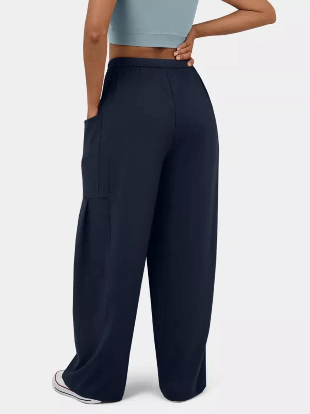 High-Waisted Drawstring Wide-Leg Pants