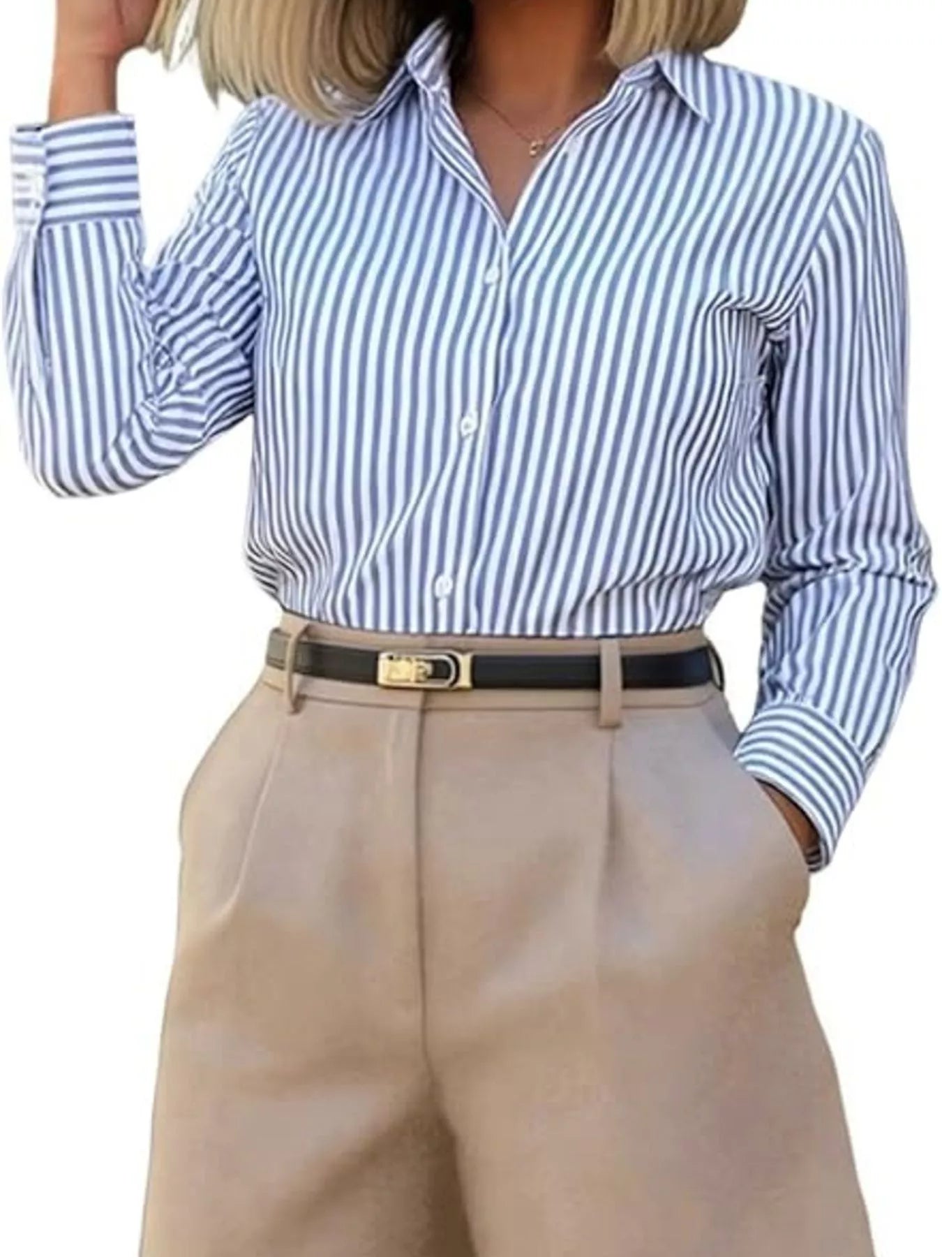 High-Waisted Pleated Shorts