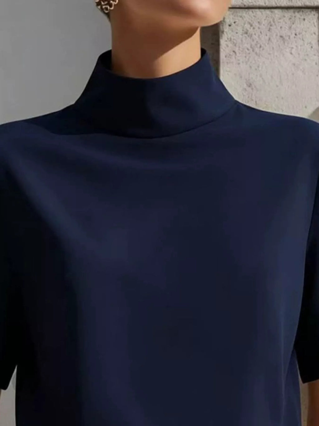 Mock Neck Short Sleeve T-Shirt