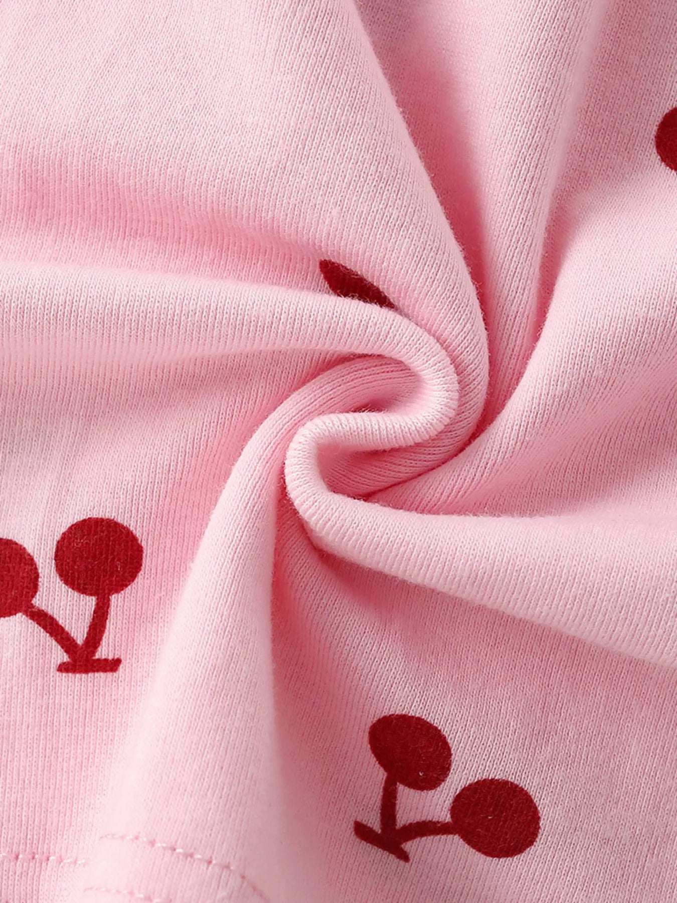Children's Cherry Print Short Sleeve Dress