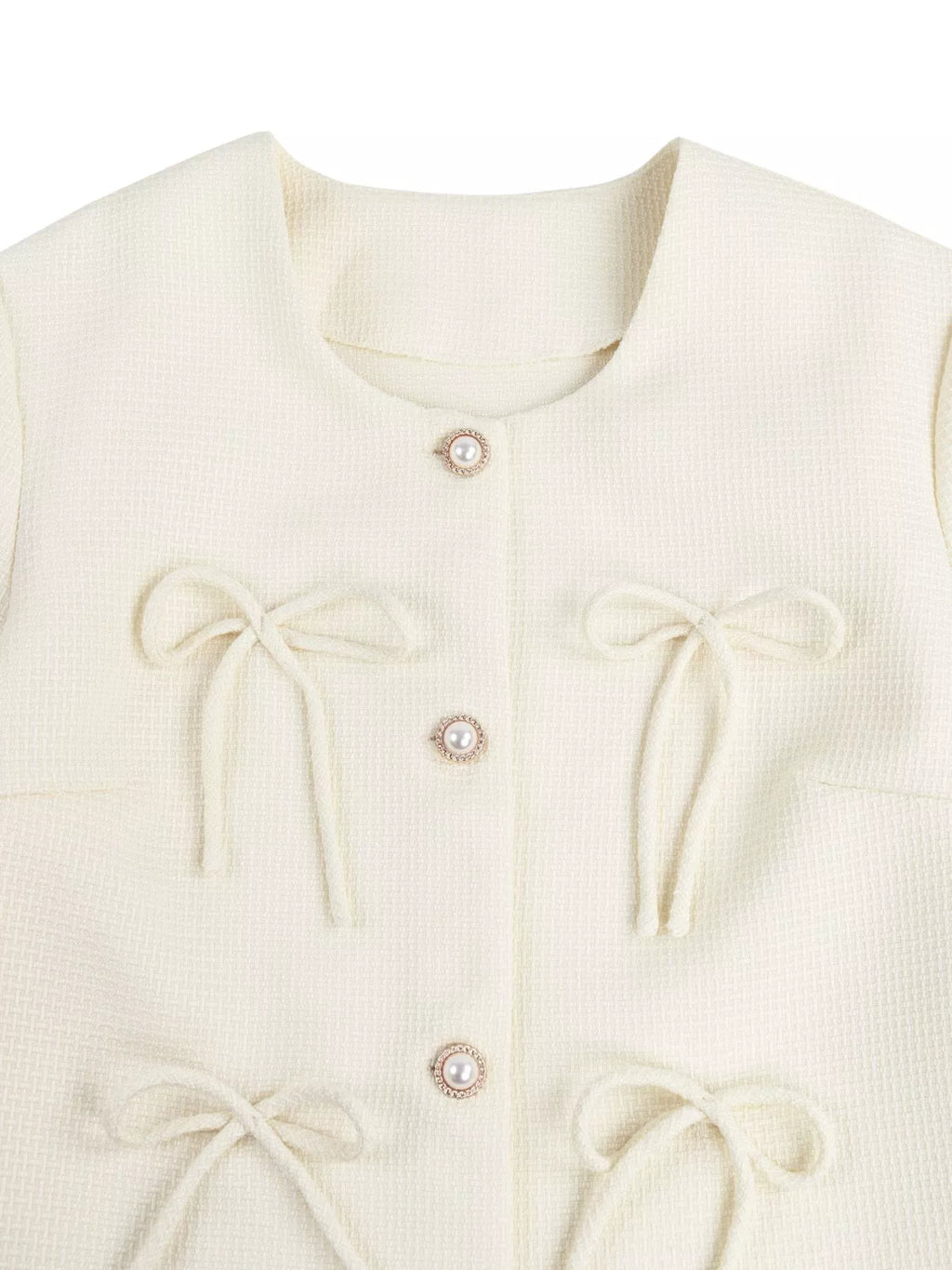 Bow Detail Cropped Outerwear