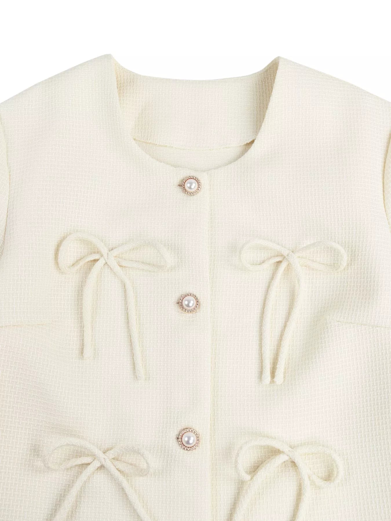 Bow Detail Cropped Outerwear