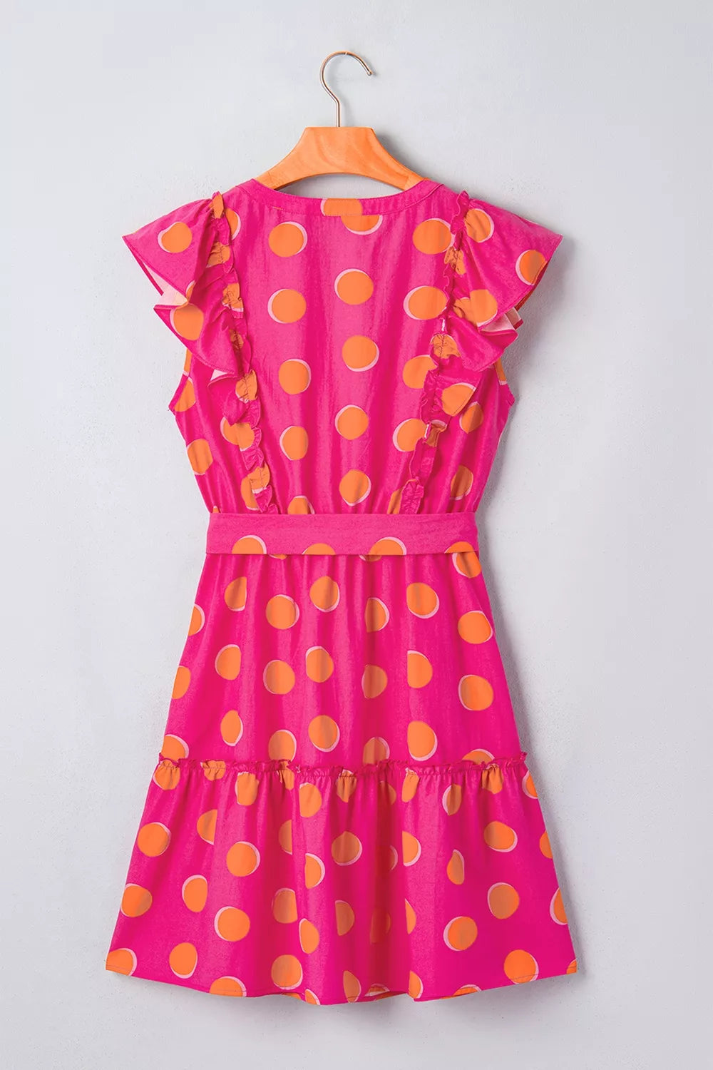 Ruffle Sleeve Polka Dot Mini Dress