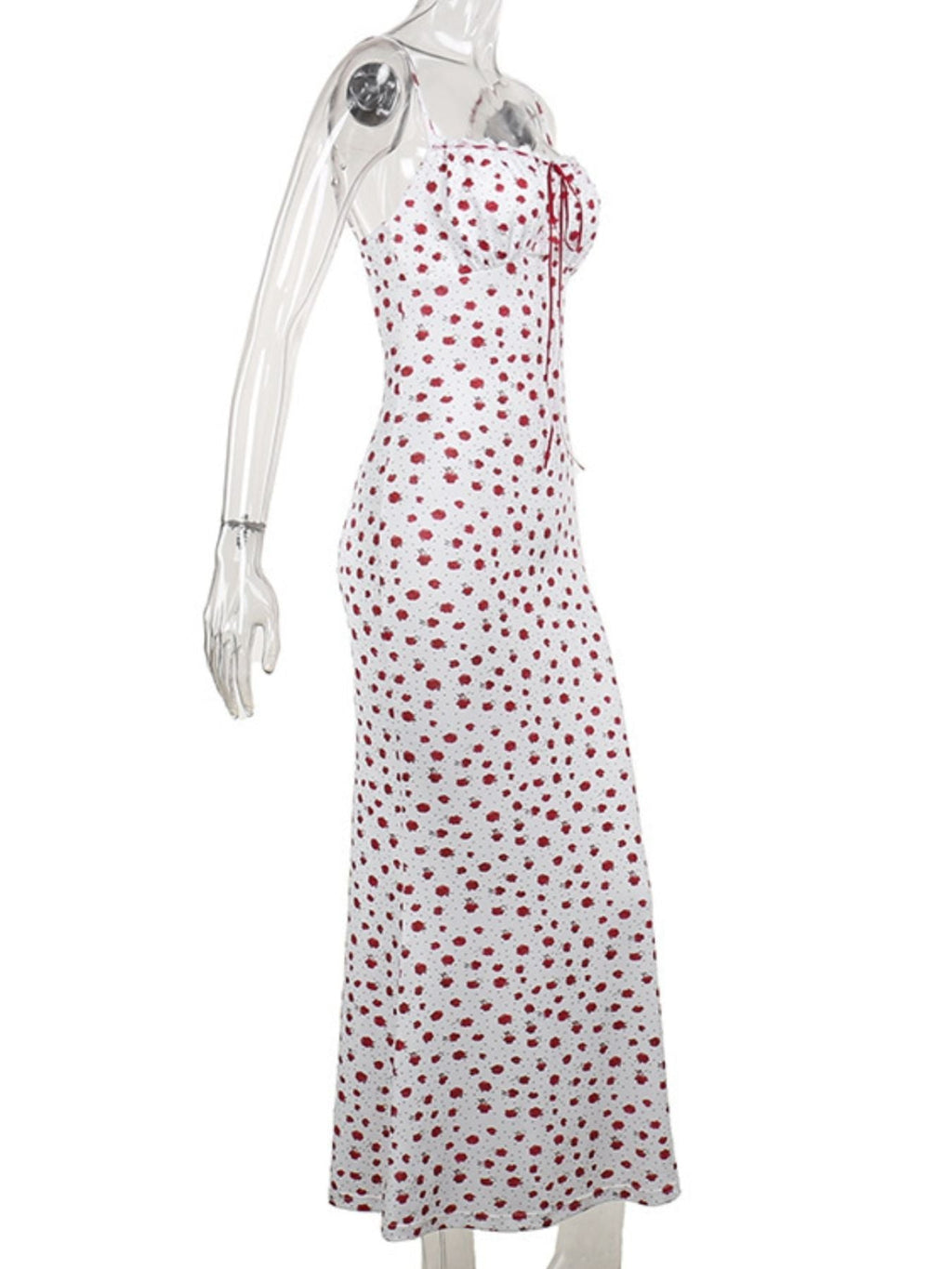 Floral Print Lace Trimmed Cami Dress