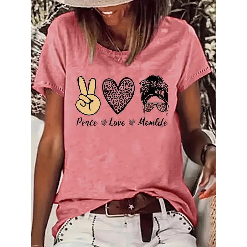 Round Neck Graphic Short Sleeve T-Shirt