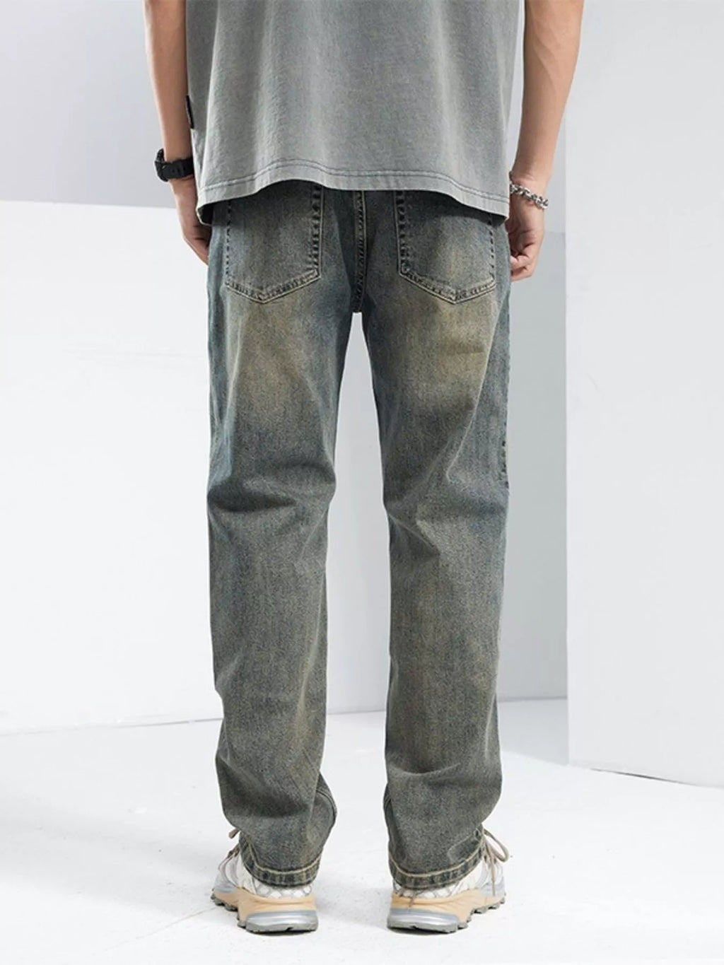 Men's Washed Loose Fit Jeans