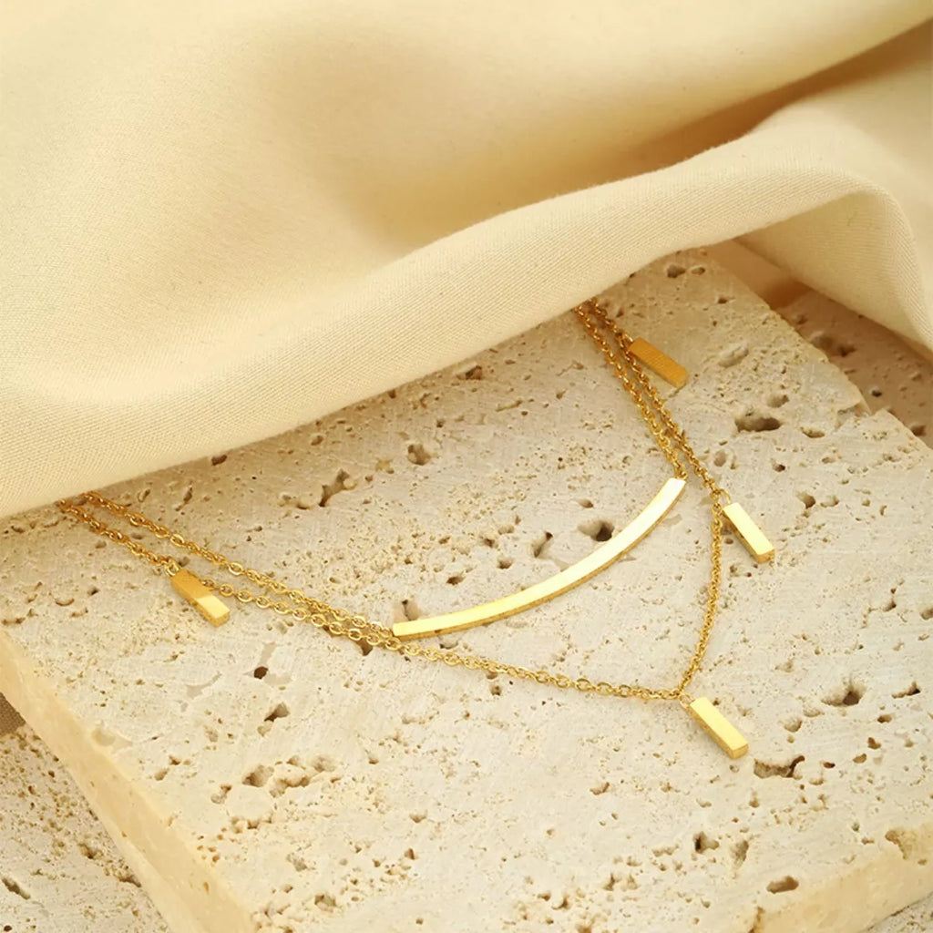 18K Gold-Plated Double Layered Necklace